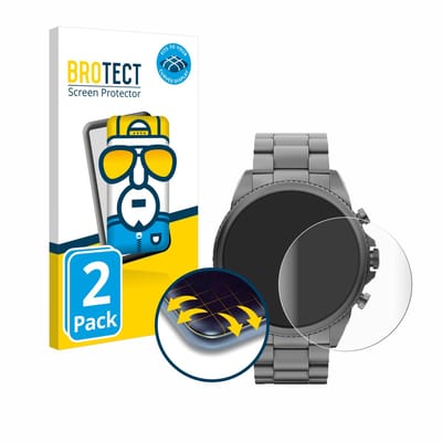 BROTECT - Screenprotector voor Fossil Gen 6 (44mm) - Folie Beschermfolie transparant volledig dekking - 2 Stuks
