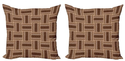 ABAKUHAUS – Kussenhoes Set 2x40x40 cm – Dubbelzijdige print – karamelbruin