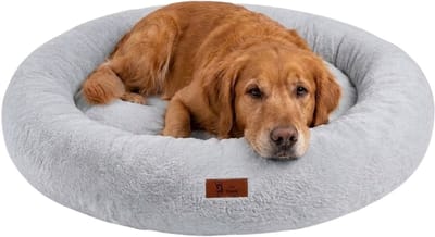 Pet Perfect Orthopedische Hondenmand – Donut Hondenmand – Hondenkussen – Hondenbed – Wasbaar - 100 cm - Grijs