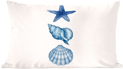 Sierkussens - Kussentjes Woonkamer - 60x40 cm - Zeester - Schelpen - Blauw