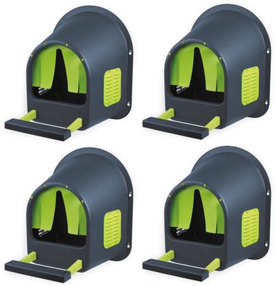 MyHens x Olba legnesten voor kippen in antraciet/limoengroen-4 STUKS-MyCozynest-legnest voor maximaal 5 kippen voor wandmontage-kippennest-pluimveennest