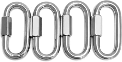 Schroefconnector Set - Kettingschakel - Buitenactiviteiten - Roestvrij Staal 304 - 500kg Draagvermogen - Zilver