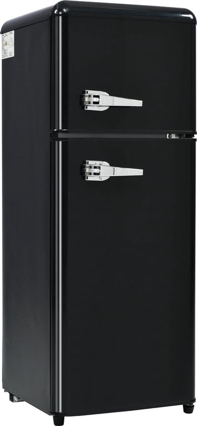 Merax Retro Mini Koelkast 92L – Koel-vriescombinatie – Zwart – Energieklasse D
