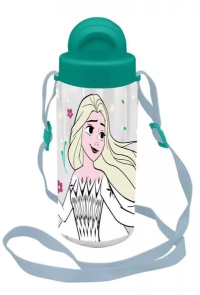 Euroswan Frozen Kids Drinkfles met Rietje - Waterfles voor Kinderen - 500ml, Blauw