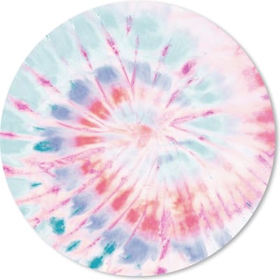 Muismat rond 20x20 cm - Mousepad Zomer - Tie dye - Blauw - Ronde muismatten