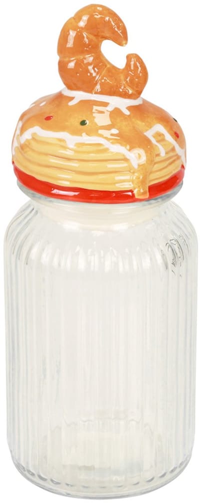 Bonbonière glazen koektrommel met deksel croissant Ø11cm H28,5cm
