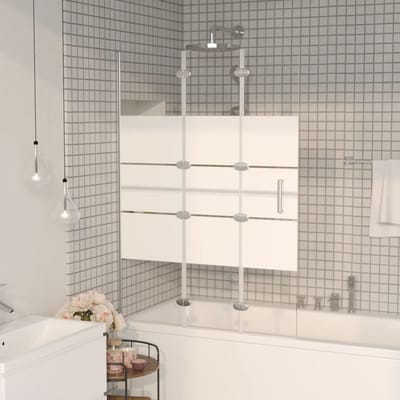 vidaXL - Douchewand - inklapbaar - 100x140 - cm - ESG - wit