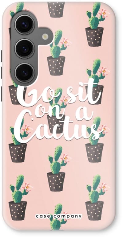 Case Company® - Hoesje geschikt voor Samsung Galaxy S24 hoesje - Cactus quote - Tough Case - Maximale Bescherming alle Kanten en Schermrand