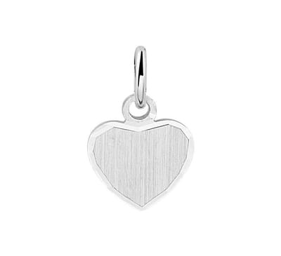 Zilver Gerhodineerde Graveerhanger hart gediamanteerd 1333349