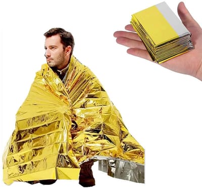 RezReady Noodoverlevingsdeken – Thermische Mylar, Aluminiumfolie Regenjas voor Survival