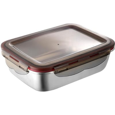 Roestvrijstalen Thermische Lunchbox Magnetronverwarming Verzegelde Bento Box met Deksel Keuken Koelkast Vershoud Voedselopbergcontainer 1500ml