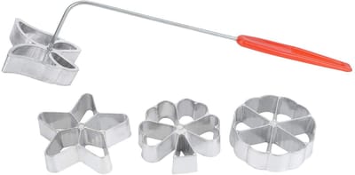 Dailygoods- Dessertvorm 4-delig - Koekjes vormen - Aluminium - Handvat - Dim Sum-model - Voor het bakken van koekjes - Koekjesvorm