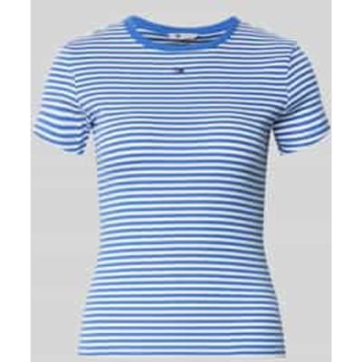 slim fit T-shirt van katoenmix