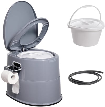 DIMICO - Draagbaar Chemisch Toilet Camping - Porta Potti - Afneembare 5L binnenemmer - 136KG - Met Toiletrol- en telefoonhouder