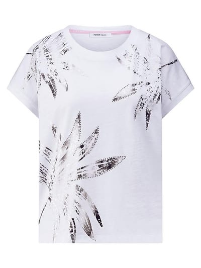 Shirt ronde hals Van Peter Hahn wit