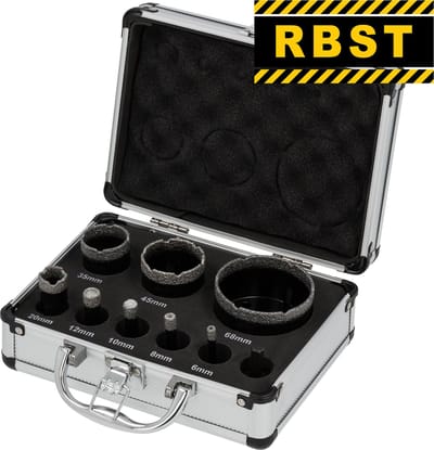RBST Diamantborenset - 9 delig - M14 - In Koffer - 6/8/10/12/20/35/45/68mm