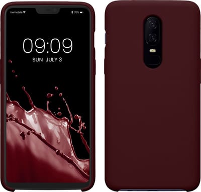 kwmobile telefoonhoesje geschikt voor OnePlus 6 - Hoesje met siliconen coating - Smartphone case in bordeaux-violet