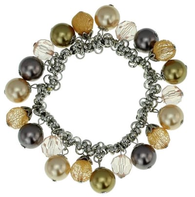 Behave - Elastische armband met parels en kraaltjes - chique stijl - 15 cm