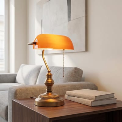 CRLYN® Notarislamp - Bankierslamp - Bureaulamp - Oranje