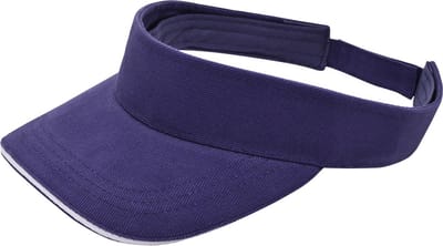 Brushed Katoenen - zonneklep - Pet - Donkerblauw / Wit