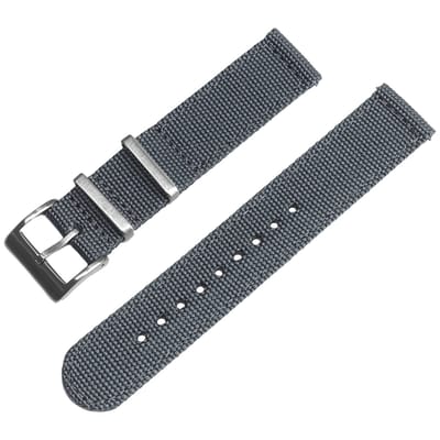 Canvas Like Nylon Two Piece NATO Strap - Makkelijk Zelf te Verwisselen Horlogeband - Grijs 18mm