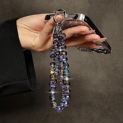 Knipperend Mobiele Telefoon Lanyard High-End Luxe Korte Waterdruppel Hangketting Handgemaakte Kralen Polsband Handvast Houder veelkleurig