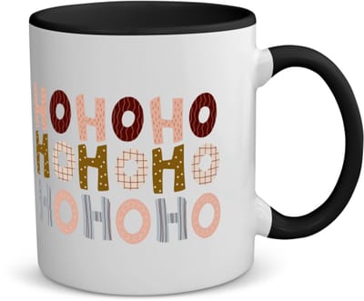 Akyol - kerst ho ho ho koffiemok - theemok - zwart - Kerstmis - kerst beker - winter - kerst - christmas - kerst cadeau - 350 ML inhoud