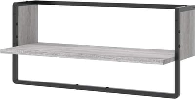 Wandrek met stang - Opbergrek muur - Decoratie ophangen - Geïntegreerde haakstang - 65 x 25 x 30 cm