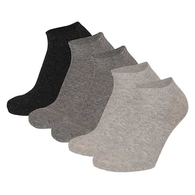 Apollo - Dames Sneakersokken - Grijs - 5-Pak - Maat 36/41 - Sneakersokken Dames - Enkelsokken dames - Enkelsokken dames maat 39 42