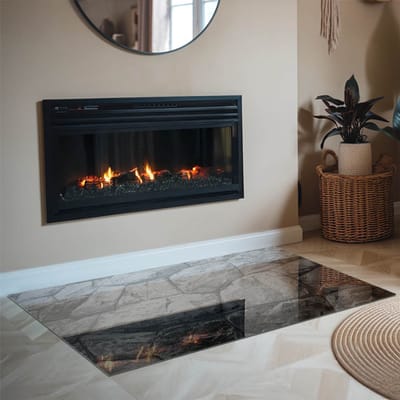 Coloray Vloerplaat Houtkachel - Vloerplaat Openhaard - 120 cm x 80 cm - Houtkachel Accessoires - Grijs Vloerplaat Kachel - Vloerplaat Voor Kachel - Plaat voor Onder Houtkachel - Open Haard Accessoires - Plaat Kachel