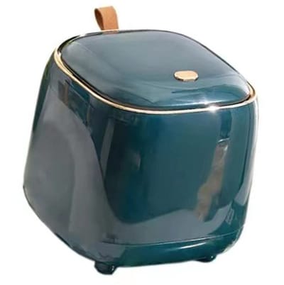 Dailygoods - Mini Aanrecht Prullenbak - Push Type - Stijlvol en Compact - Donkergroen - Kleine Vuilnisbak - Geschikt voor Badkamer en Keuken - Desktop...