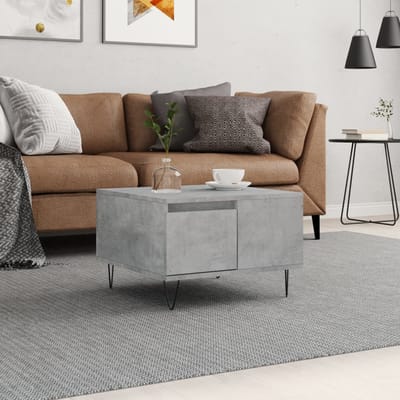 vidaXL - Salontafel - 55x55x36,5 - cm - bewerkt - hout - betongrijs