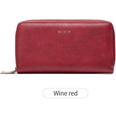 MIYIN Damesportemonnee RFID-bescherming Dubbele Rits Dames Clutch Retro Minimalistisch Multifunctioneel Meerdere Kaartsleuven Kaarthouder brown