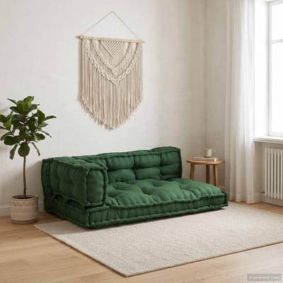 vidaXL - Pallet - Sofa - Kussen - 3 - st - Stof - Groen - 120 - x - 80 - x - 38 - cm