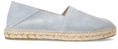 Manfield - Heren - Lichtblauwe suède espadrilles - Maat 40
