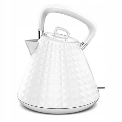 ELDOM VENO Snoerloze Waterkoker – 1,5 Liter – 3000W – STRIX Technologie – Drievoudige Beveiliging – DIAMOND Collectie – Retro Design – Wit