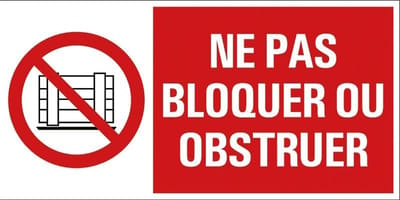 Pickup - Ne pas bloquer ou obstruer - conform NEN-EN-ISO 7010 bord 30x15 cm
