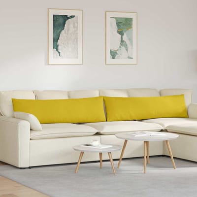vidaXL - Zitkussens - 2 - pcs - Geel - 145 - x - 40 - cm - Corduroy - stof