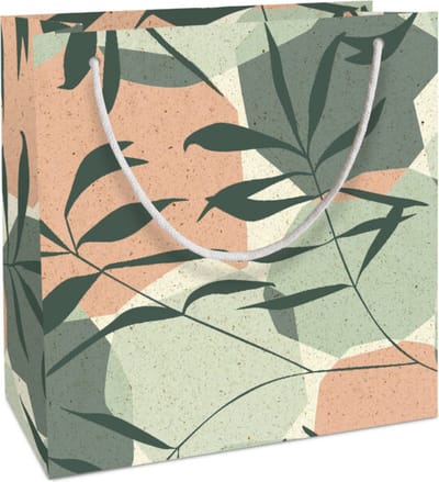 Tasje 20x21x8cm Fantasie Graspapier Graphic Garden