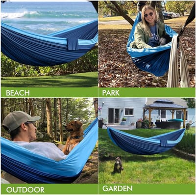 Hangmat Outdoor Camping Hangmatten 2 personen 300 x 200 cm Ultralichte Draagbare Reishangmat tot 300 kg Laadvermogen Tuin Strand Dubbele Hangmat