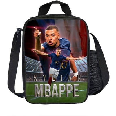 Sport Voedselopbergzakken Voetbalster Geïsoleerde Lunchtassen M-Mbappe Thermische Tas Lunchcontainer Lekvrije Draagtas Lunchbox