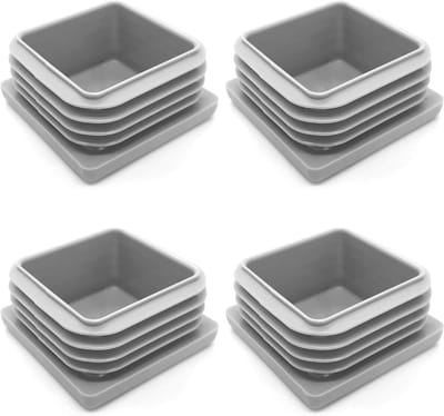 Lamellenstoppen - Buisdoppen Einddoppen - Meubels Beschermen - Voor Vierkante Buizen - 20 x 20 mm - Grijs