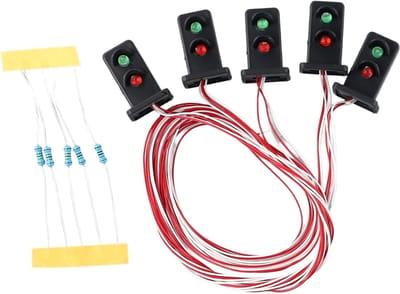 Model Spoorweg Signalen - Verkeerslichten Trein - Layout Scène - Met Bedrading LED - 20mm Hoog - Groen Rood