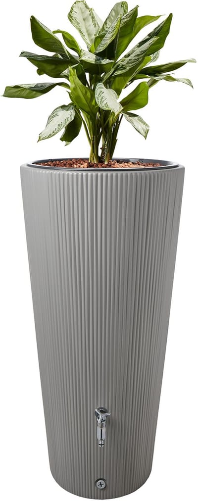 Martens Regenton Met Plantenbak Grijs Kunststof 220l