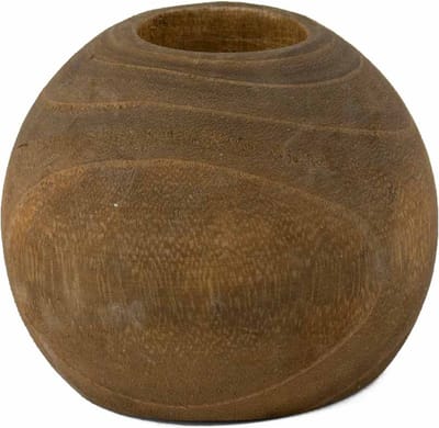 HomeBound by KY | Houten waxinehouder walnut | 10x10x9cm | waxinehouder walnut hout