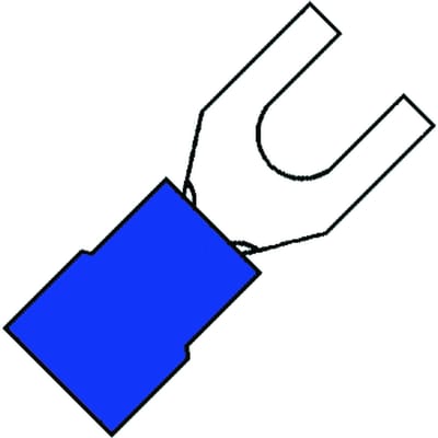 M6 Geïsoleerde Vorkterminal 1.5-2.5mm2 Blauwe PVC - 100740 [100 Stuks]