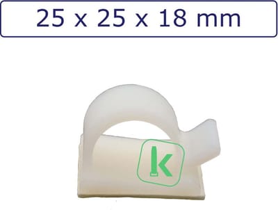 PRO-TIE® - Zelfklevende kabelclips/kabelklemmen 25 x 25 x 18 mm Wit naturel (Zak 100 stuks)