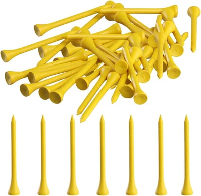 100 Stuks Biodegradeerbare Golf Tees van Hout - 70mm Lange T-shirts voor Golfspelers, Ideaal voor Drivers en Golfmatten
