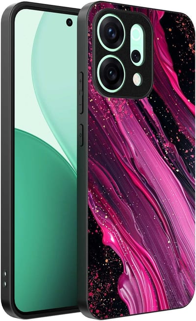 Geschikt voor Oppo Reno 14 Telefoonhoesje met marmer opdruk - TPU backcover case marble design - Paars Roze - Smartphonica geschikt voor Oppo Reno 14