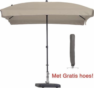 Parasol Rechthoek Ecru 210 x 140 cm met gratis hoes